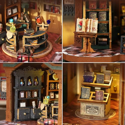 Plustopoy DIY Miniature House Kit, Bookshop Book Nook for Adults - style: Twilight Bookstore