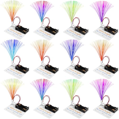 12 Bulk STEM Kits for Kids 8-12 Crafts, Science Projects Classroom Activities, Fiber Optic Light Experiments Craft Kit, Simple Electrical Circuits 4th 5th Grade, STEAM Return Gifts 8 9 10 11 Year Old