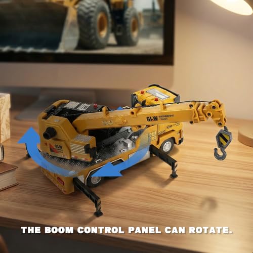 Crane Truck Toy with Telescopic and Metal Hook 360° Rotating Base 1/40