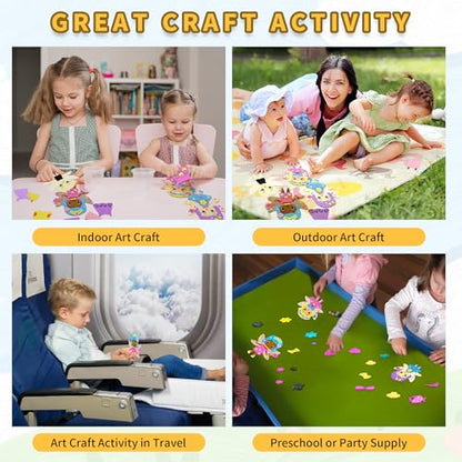 VKPI 4 Pieces EVA Foam Art Crafts Gift Kit, Creative Make Your Own Fairies, Cartoon Foam Paper Craft Projects for Kids Ages 4+ Toddler, Preschool Learning Toy for Birthday Party Favor Supplies - color: Fairies