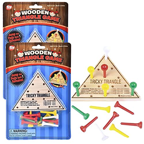 Classic Wooden Tic-Tac-Toe Board Games, Great for Prizes, 4.5" (Triangle Game, 2-Pack) - size: 2-Pack