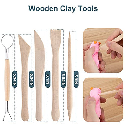 Luney 25PCS Polymer Clay Sculpting Tools Kit, Pottery Tools