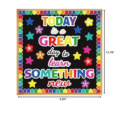 Learn Bulletin Board Decoration Set Welcome Classroom Bulletin Board Cutouts for Party School Classroom Door Welcome Bulletin Board Craft Home Wall (Today is a Great Day to Learn Something New) - style: Today is a Great Day to Learn Something New