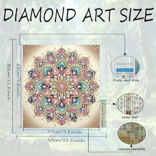 Mandala Flower Special Shaped Diamond Art Kits For Adults,DIY Wall Art Kits - color: YP028