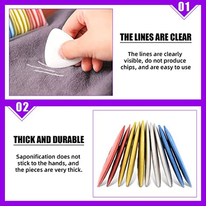 Swpeet 48Pcs Sewing Tools Kit, Tailors Chalk, Sewing Fabric Chalk, Sewing Fabric Pencils, 5-in-1 Sliding Gauge Measuring Sewing Ruler Tool, Heat Erasable Fabric Marking Pens with 4 Refills