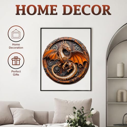 KAAYEE Wooden Puzzles Adults, Mechanical Dragon Jigsaw Puzzle 11.4 * 11.3in - color: Mechanical Dragon, size: Medium
