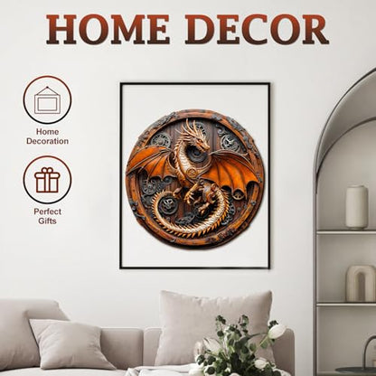 KAAYEE Wooden Puzzles Adults, Mechanical Dragon Jigsaw Puzzle 13.4 * 13.3in - color: Mechanical Dragon, size: Large