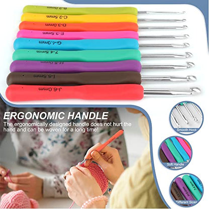Katech Crochet Hooks Set with Case, Ergonomic for Comfortable Crocheting - color: Cats Pattern