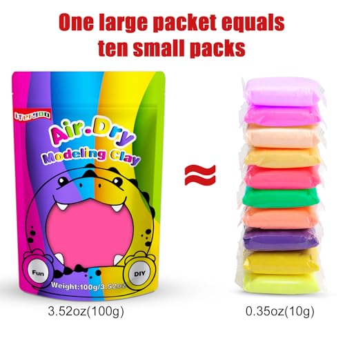 ifergoo 100g Pink Air Dry Clay, 3.5oz DIY Creative Modeling Clay for Kids - color: Pink/100g