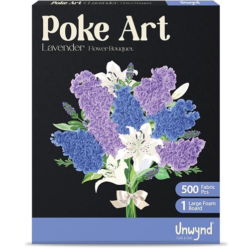 Unwynd Poke Art Lavender Flower Bouquet Kit for Adults, Women and Teens - style: Lavender