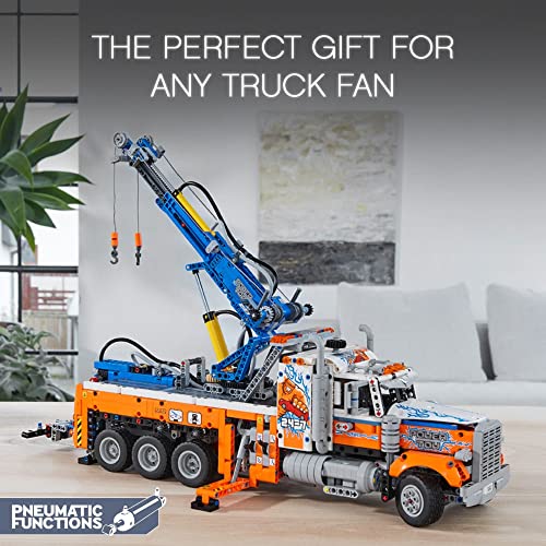LEGO Technic Heavy-Duty Tow Truck 42128 with Crane Toy Model Building Set, Engineering for Kids Series - style: Standard Packaging