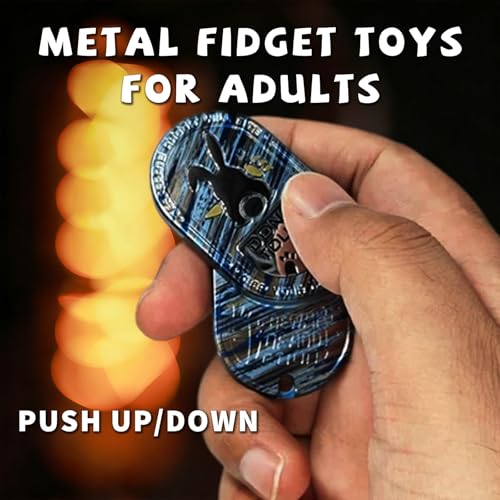 Desperate Rabbit Fidget Slider, Metal Fidget Toys Adults Haptic Coin EDC Fidget Toys Sensory Toy Executive Desk Toy for Keep Focus & Stress Relief (Titanium Ice) - color: Titanium Ice