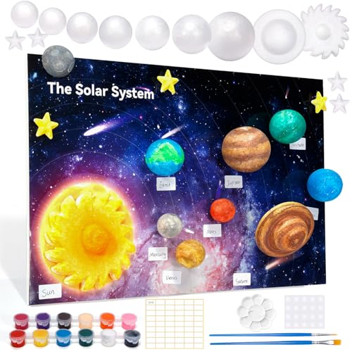 Pllieay Solar System Model Kit, 3D Solar System Kit for Crafts - color: 36pcs 3d Solar System Kit