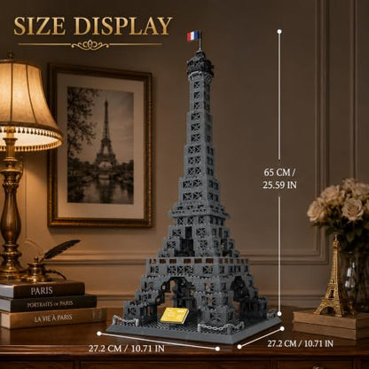 Eiffel Tower Building Set 976 Pieces Paris Architecture Model Kit with French Flag & Nameplate, Romantic France Landmark Souvenir Gift 3D Construction Puzzle for Adults & Teens - style: Eiffel Tower