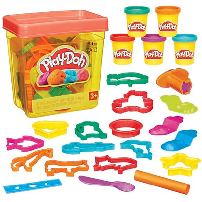 Play-Doh Fun Tub Set, 19 Accessories & Reusable Storage Container, Preschool Toys, Kids Arts & Crafts, Back to School Gifts, Ages 3+ (Amazon Exclusive)