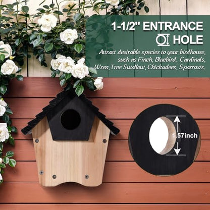 NATUREYLWL DIY Wooden Birdhouse Kit with Side Access