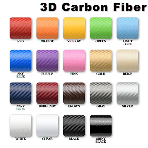 2Pcs 5"x10" Purple 3D Carbon Fiber Textured Vinyl Wrap Compatible with Chevy Bowtie Emblem Overlay Matte Sticker Sheet Film Decal Front Rear Free Tool Kit - color: Purple