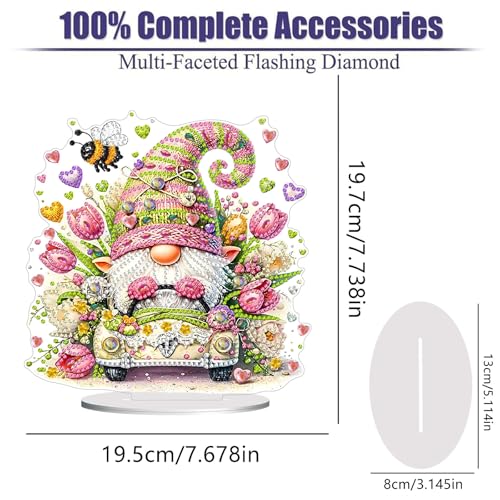 Diamond Painting Kits for Adults Beginners, 5D Full Drill Dwarf Crystal Art Desktop Ornament, DIY Single Sided Home Office Desk Decor, Creative Craft Gift Set with Tools - color: Car Dwarf