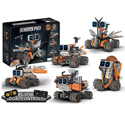 5-in-1 STEM RC Robot Building Kit, Age 5-7, 8-13, 14+ Years