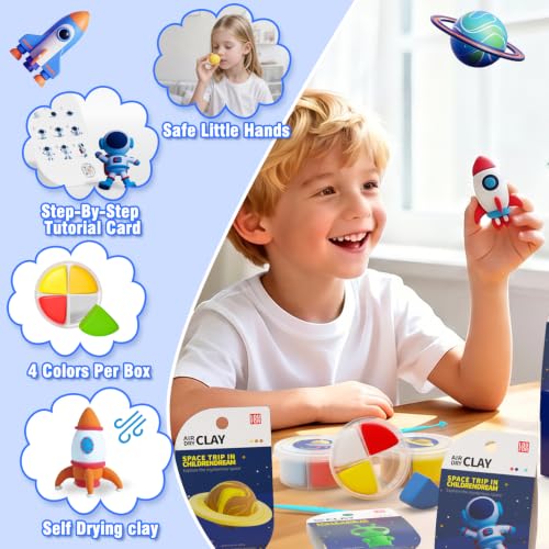 LOUFOR Air Dry Clay Kits for Kids, 12 Boxes - color: #05-Children's Drem Star
