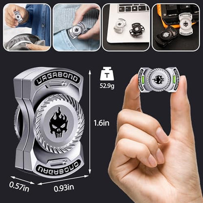 Upgraded 3-in-1 Fidget Spinner Toy: Silent Glow Spinner, Slider, Clicker - style: Ethereal Style, Modern Minimalist Design， Industrial Mechanical Aesthetic， Minimalist Professional Style， Hardcore Tech & Cyberpunk Elements