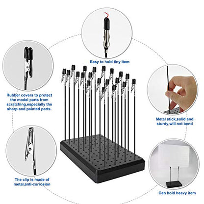 GJJC09B 1PC Painting Stand Base and 20PCS Alligator Clip Stick Set Modeling Tools for Airbrush Hobby Model Parts New - style: 1PC