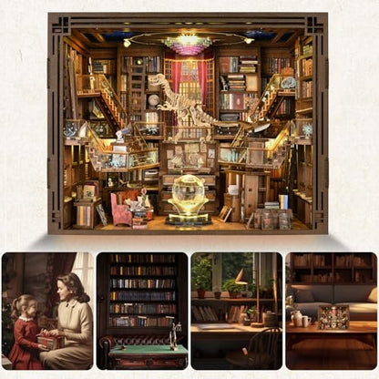 Beyond Library Max Book Nook Kit, DIY 3D Wooden Miniature Dollhouse Puzzle - color: Beyond Library Max