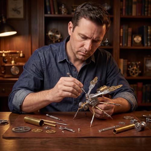 3D Metal Puzzles for Adults Teens-160+Pcs-Mechanical Wasp Bee Insect Models-3 Hours to Build-Ideal for Birthday Gifts and Decorations(Mechanical Wasp A) - style: Mechanical Wasp A