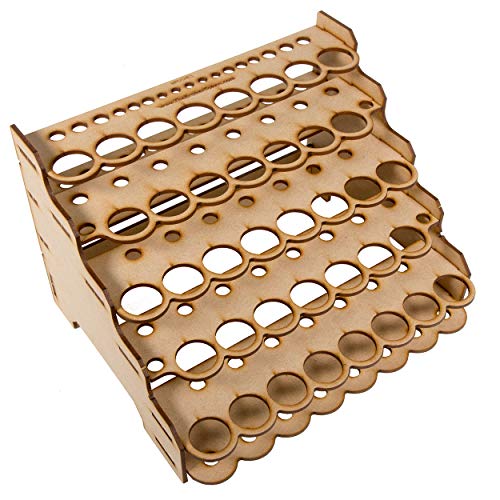 The Broken Token Modular Paint Rack w/ 26mm Holes - Multiple Organizer for Paint Bottles, Pots, and Brushes in Tiered Layout - Customize Your Pieces with Easy Organization & Access - style: Straight 26mm holes
