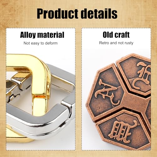 36 Pcs Metal Brain Teaser Puzzles Set,3D Metal Puzzles for Adults,IQ Logic Test Disentanglement Game,Mind Challenge Interlocking Games for Mind Challenge(Classic Style)