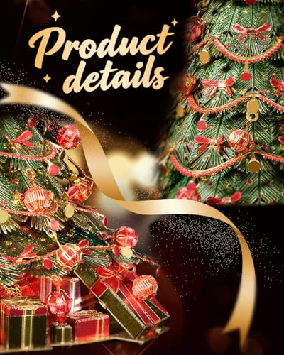 Piececool 3D Puzzles for Adults,Christmas Tree Metal Model Kit DIY Assembly Brain Teaser Puzzle, Best Gifts & Desk Decor
