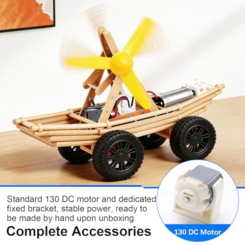 6 Set Electric DC Motor Kit, Electric Small Motor 3-12V 25000 RPM with 9V Battery Clip Connector, Shaft Propeller, 2 x AA Battery Holder, Plastic Wheels for DIY Science Projects