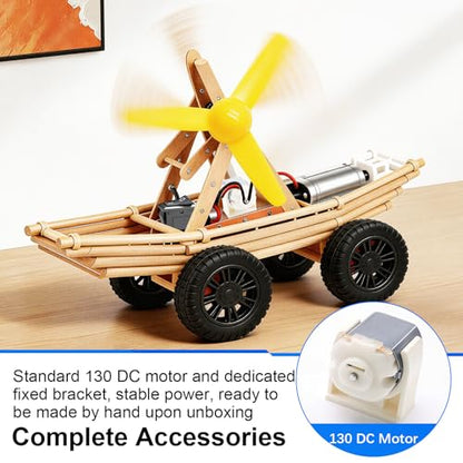 6 Set Electric DC Motor Kit, Electric Small Motor 3-12V 25000 RPM with 9V Battery Clip Connector, Shaft Propeller, 2 x AA Battery Holder, Plastic Wheels for DIY Science Projects
