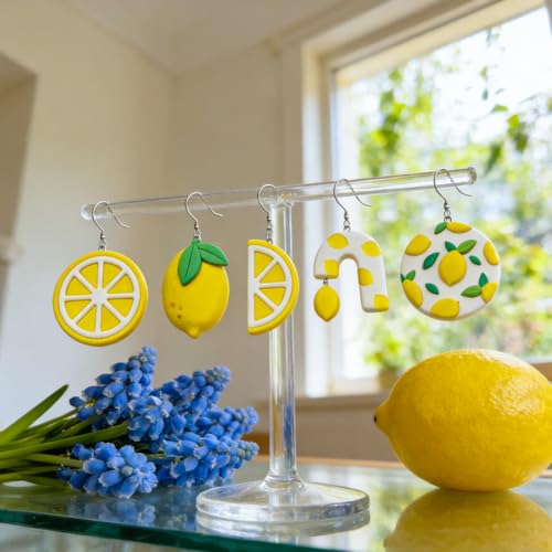 19Pcs Lemon Polymer Clay Cutters Fruit Flower Polymer Cutter for Clay Earrings Making Festival Jewelry DIY - color: Lemon