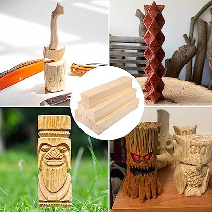 10 Pack Basswood Carving Blocks, 12x2x2 Inches Basswood Blocks for Beginner to Advanced Carvers, Ideal for DIY Projects and Gifts, Soft and Smooth, Easy Whittling and Carving,by GNIEMCKIN - size: 10 Pack 12x2x2 Inches