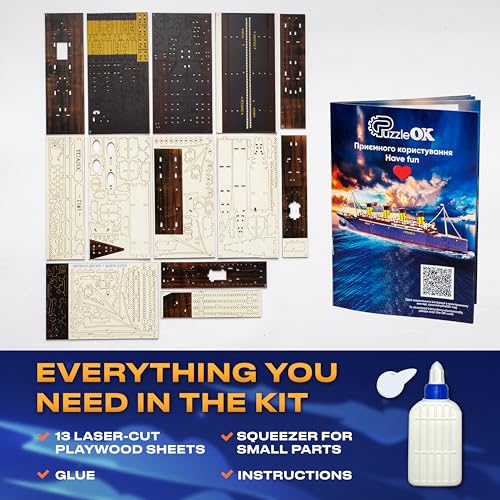 3D Wooden Puzzles – Ship Model Building Kits Adult - Adult DIY Building Sets 3D Wooden Puzzles for Adults – 15+ Years Wood Building Kits - Creative Assembly for Adults - color: Ship