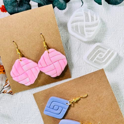 Xaekicr 2PCS Geometric Line Polymer Clay Cutters – Modern Clay Cutters for Earrings, Tools and Molds for Polymer Clay Jewelry DIY - color: 2K color