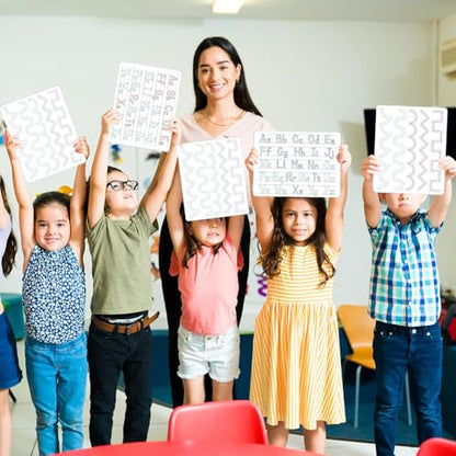 24Pcs Handwriting Practice Double Sided Cardboard for Students ABC Alphabet Tracing Dry Erase Whiteboard Letters Writing Paper Cardboard for Teacher Tool Portable Writing 12" x 9" - style: ABC Alphabet Tracing