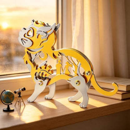 Orange Dream Cat Stainless Steel 3D Metal Puzzle Model Kit - color: C03-orange Dream Cat