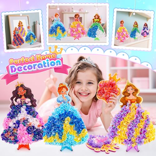 MDINGTD Poke Art Princess Craft Kits - DIY Magical Princesses, Mess-Free Creative Activity Arts and Crafts for Kids Ages 3-12, Birthday Christmas Gifts & Party Favors for Girls & Boys - style: Magical Princesses