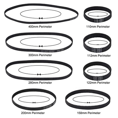 21PCS/Set GT2 Timing Belt Pulley Include 8pcs Mix Timing Belt 6 mm Width, 8pcs 20 Teeth 6mm Bore Belt Pulley Wheel, 4pcs Tensioner Spring Torsion with 1pcs Allen Wrench for 3D Printer