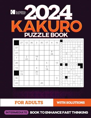 Kunlektra Brain Teaser 11 x 11 Kakuro Puzzle Book For Adults: Intermediate's Math Game to Enhance Fast Thinking | Solution Included |