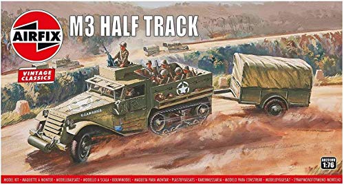 Airfix Model Tank - A02318V M3 Half-Track, Plastic Model Kits for Adults & Kids 8+, 1:76 Scale, Skill Level 2, WW2 Theme Military Models, World War 2 Tanks - style: M3 Half-Track