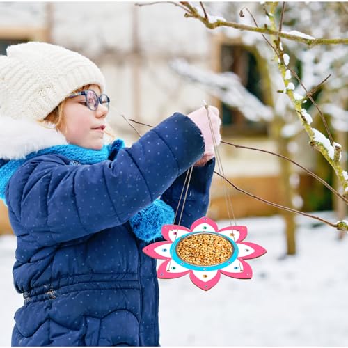 Fennoral 4 Pack Bird Feeder Kits for Kids DIY to Paint Bird Feeders Craft - color: Bird Feeder+Paint