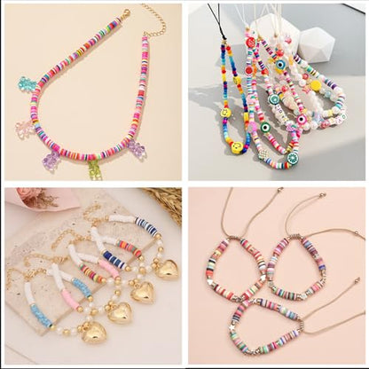 6mm Polymer Clay Beads for Bracelets Making 1000PCS - color: Cyan