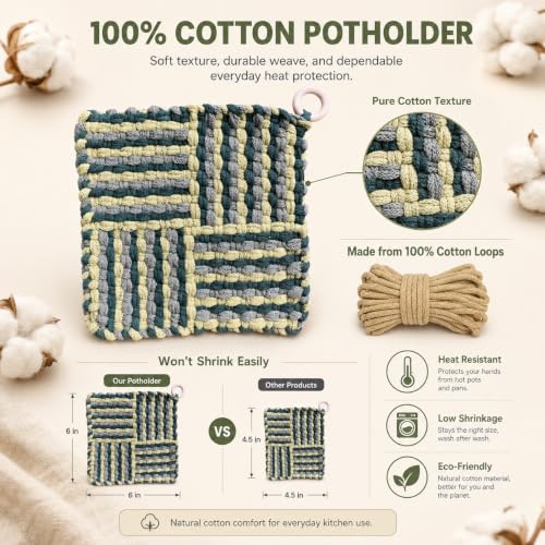 SOOHAOLISS 288PCS Cotton Loops for Potholders 7" with 12 Neutral Colors - color: 7‘’ 288pcs in 12 Neutral Colors