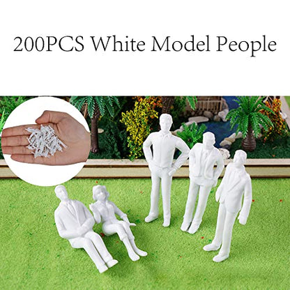 Plastic Miniature Scenes Model Figures 7.6x4mm 1:100 19x6mm 1:200 Pack of 200