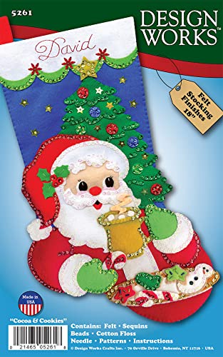 Design Works Crafts Cocoa & Cookies Felt Stocking Kit, by The Yard
