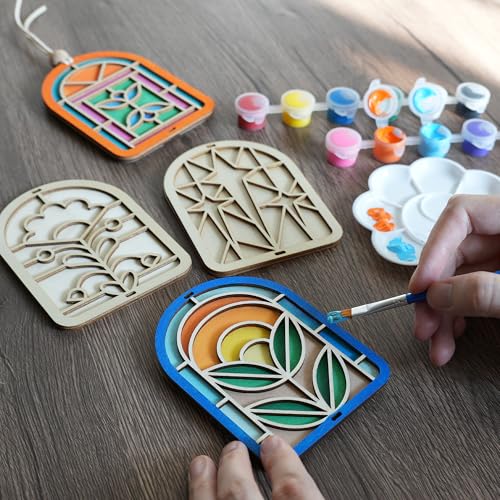 Temlum 10pcs Wooden Air Frshener Painting Craft Kit for Adults
