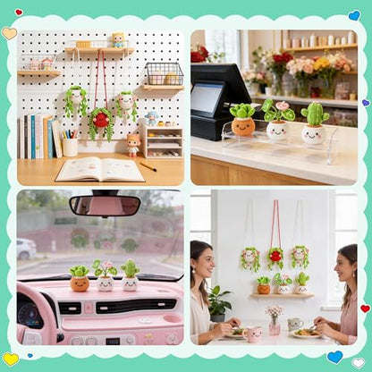 Joyclub Crochet Kit for Beginners 6 Fake Plants with Video for Adults - color: Colorful Plant